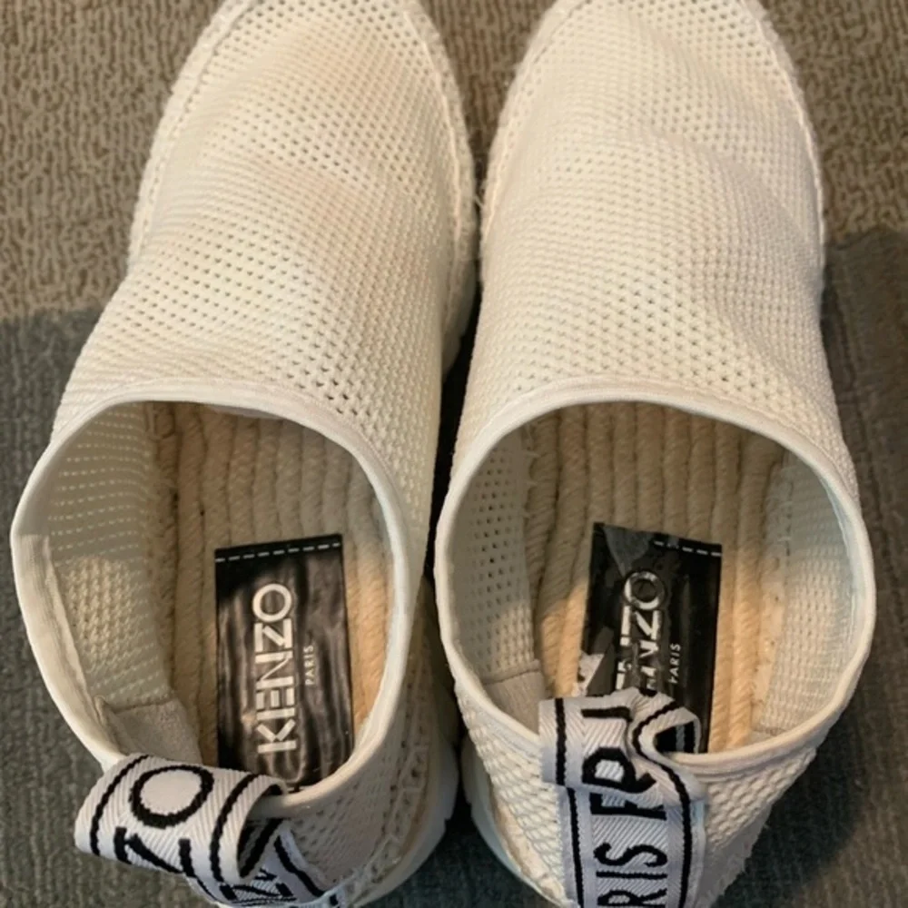 KENZO K-lastic Espadrilles Sneakers Platform Mesh Of White Ivory Size 37   5.5